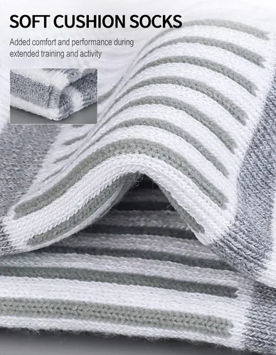 Vista 4 de Airacker Ankle Athletic Running Socks Cushioned Breathable Low Cut Sports Tab Socks for Men and Women (6 Pairs)