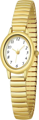 Vista 8 de Relojes dorados para mujer, reloj analógico impermeable de lectura fácil para mujer con banda de expansión de acero aleado