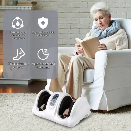 Vista 7 de ARLIME Shiatsu masajeador de pies con control remoto, 4 modos de amasamiento profundo Blanco