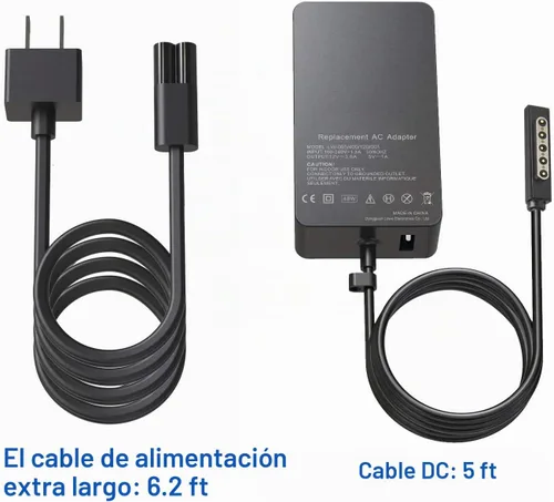 Vista 4 de Fancy Buying Cargador portátil de 48 W 12 V 3.6 A para Microsoft Surface Pro 2 Surface Pro 1 y Surface RT Tablet, Windows 8 Tablet 1536
