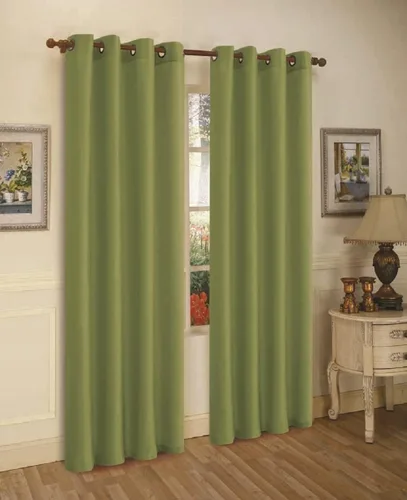 Vista 9 de J&V TEXTILES 2 paneles de cortinas de seda sintética con ojales sólidos para ventana, tratamiento en longitud de 84" (Beige)*