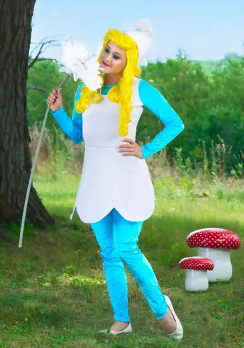 Vista 5 de Disfraz de Smurfette para Mujer de Los Pitufos Multicolor