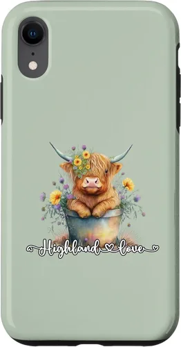 Vista 25 de Lindo bebé Highland vaca ternero amor primavera pastel novedad caso para iPhone 16