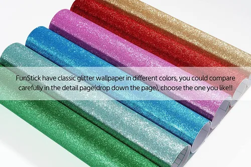 Vista 7 de FunStick Papel Tapiz con Purpurina Azul Océano Adhesivo y Despegable Autoadhesivo Papel de Contacto con Purpurina Azul Brillante Decorativo