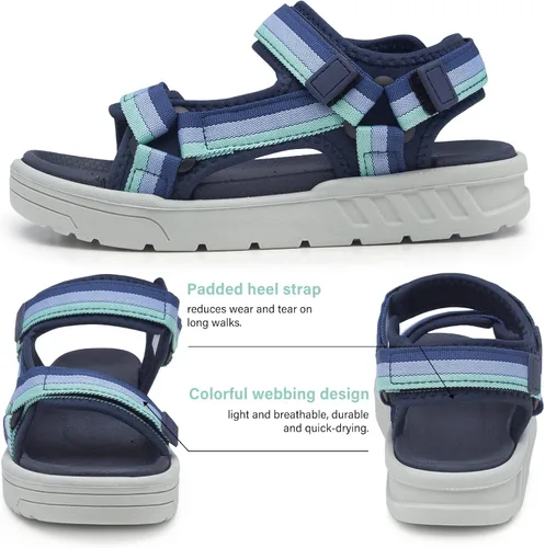 Vista 5 de THSOGO Sandalias deportivas para niños, sandalias de agua con soporte de arco ajustable para caminar (niños pequeños - niños grandes)