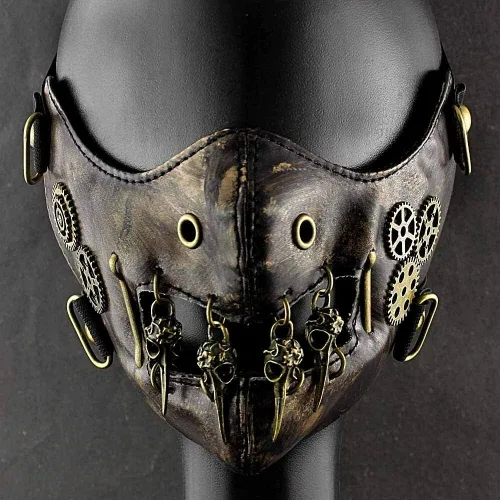 Vista 7 de SteamPunk - Máscara de engranajes vintage para hombre y mujer