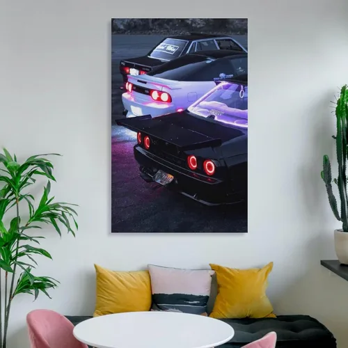 Vista 6 de Pósteres de coches JDM R35 rápidos y deportivos para decoración de pared de dormitorio, decoración estética para dormitorio de hombres, arte