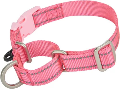 Vista 10 de Collar Martingale - Collar reflectante de nailon con hebilla de liberación rápida de seguridad, a prueba de escapes, antitirones para perros Negro