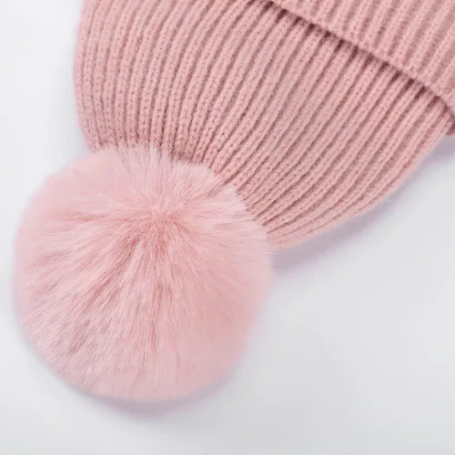 Vista 7 de CHOIEO Gorro de invierno para niños pequeños gorro con solapa para las orejas gorro de punto suave y cálido con forro polar con pompón