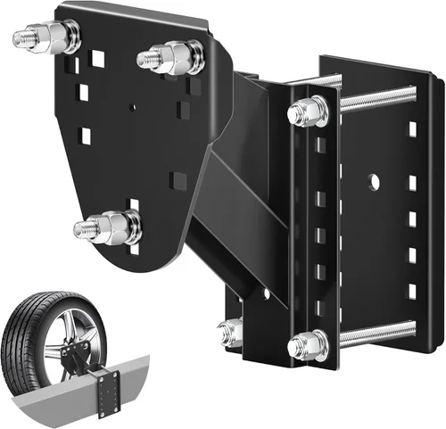 Vista 8 de Soporte de Neumático de Remolque para Utilidad, Portador de Neumático de Repuesto, Resistente Soporta hasta 160 Libras, Compatible con Ruedas de 4