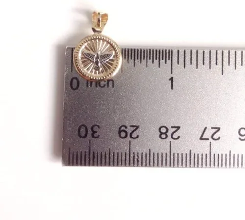 Vista 3 de Collar con medalla del Espíritu Santo de 17,2 pulgadas, cadena chapada en oro de 18 quilates