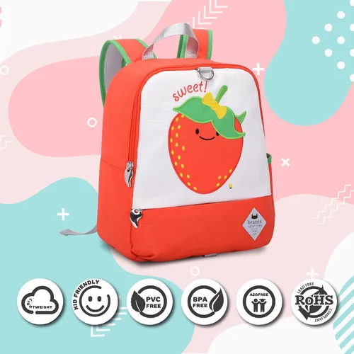 Vista 4 de BEATRIX NEW YORK - Mochila de 11 pulgadas con correa extraíble para niñas y niños, ideal para preescolar y jardín de infantes, Berry, 24 x 12 x 29