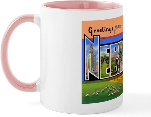 Vista 111 de CafePress I Love Nebraska Taza de café de cerámica de 11 oz (11.0 fl oz)