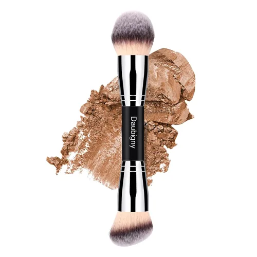 Vista 10 de Daubigny Brochas de maquillaje de doble punta, cepillo corrector perfecto para cualquier aspecto, cepillo de lujo premium redondeado cónico