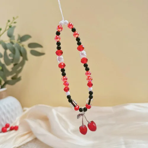 Vista 5 de Correa de pulsera con cuentas para teléfono, cordón universal para teléfono celular, para cámara, cartera, mochila, monedero