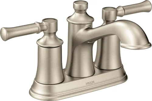 Vista 7 de Moen Dartmoor 6802BZG - Grifo de lavabo de baño tradicional de dos manijas dorado bronce