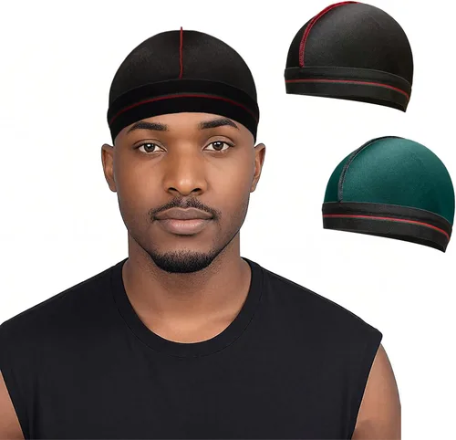 Vista 10 de ForceWave Gorro ondulado para ondas 360 ondas, gorra de compresión transpirable para hombres, protector de cabello elástico para dormir