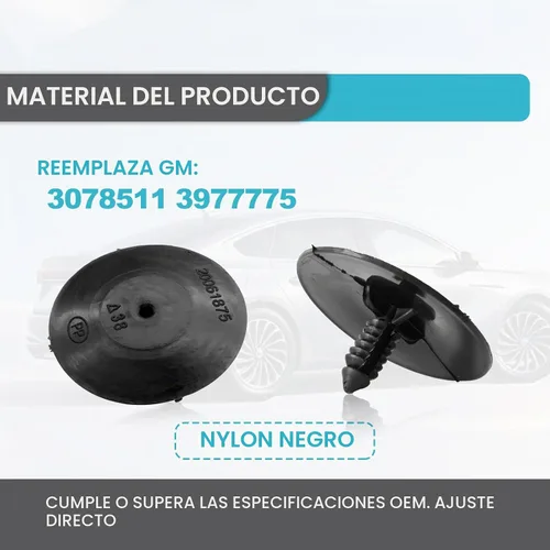 Vista 4 de Clips de retención de aislamiento de panel de capó compatibles con GM 3078511 3977775 tamaño de orificio de 1/4 pulgadas (30 piezas)