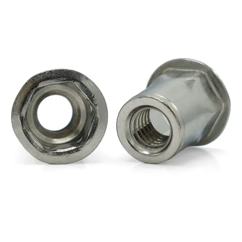 Vista 3 de M6-1.0 Tuerca remachadora de cabeza de perfil bajo hexagonal métrico, acero inoxidable 18-8 (25)