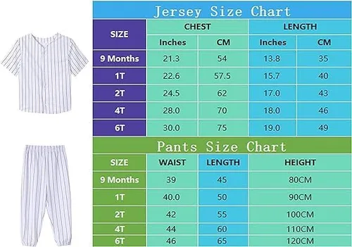 Vista 5 de Kids White Stripe Baseball Sets Baby Boys Casual Sports Top Short Sleeve Jersey and Pants Girls Summer Outfits