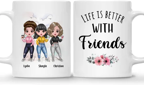 Vista 29 de Taza personalizada Gossby para amiga - Aparentemente somos problemas cuando estamos juntas - Regalo personalizado para amigas con nombres