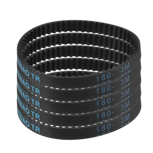 Vista 45 de uxcell 5 piezas HTD-3M Correa de distribución de goma 48 dientes, 144 mm de paso, 6 mm de ancho x 2,4 mm de altura, Correa de polea de distribución