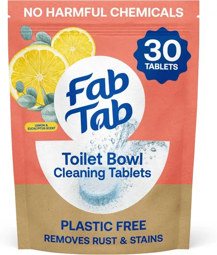 Vista 12 de Pastillas Limpiadoras de Inodoro Fab Tab, Poderosa Eliminación de Manchas, Sin Químicos Agresivos, Sin Plástico, Elimina Óxido y Manchas, Seguro