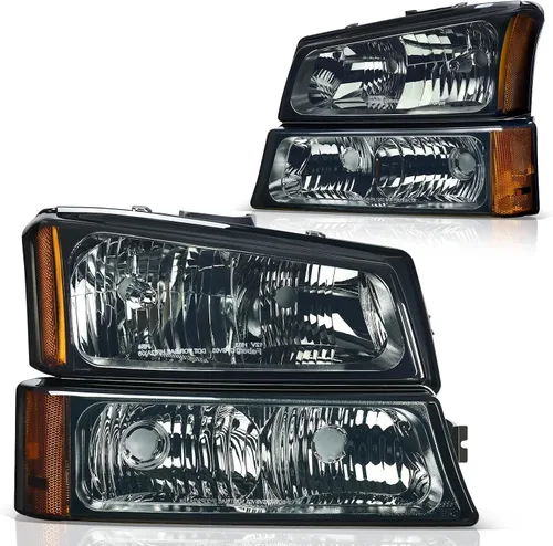 Vista 25 de DWVO Faros delanteros compatibles con Chevy Silverado 1500 1500 HD/2003-2004 Silverado 2500/2003-2006 Silverado 2500HD 3500/2003-2006 Avalanche 1500