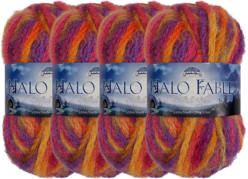Vista 14 de JubileeYarn Halo Fables Yarn - 100g/Skein Bulky Polyester - North Wind Sun - 2 Skeins