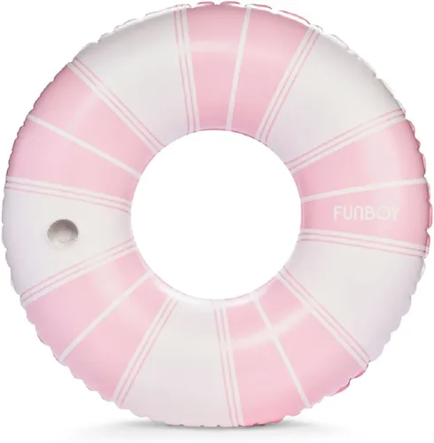 Vista 8 de FUNBOY Giant Vintage Stripe Inflatable Pool Float with Cup Holder 48" Pool Float for Adults Inner Tube Pool Toys Swim Rings Swimming Pool