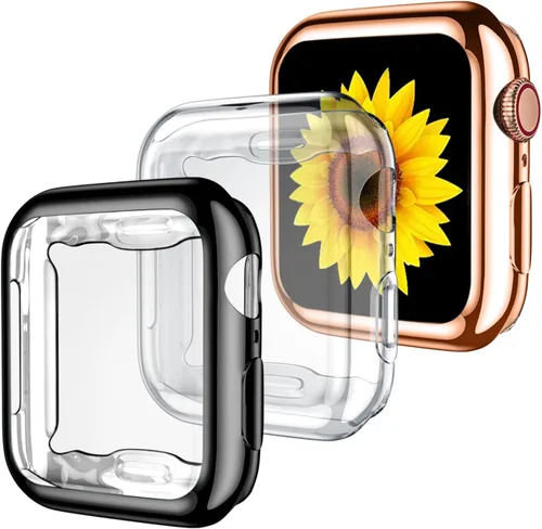 Vista 22 de GEAK - Juego de 3 fundas protectoras TPU compatibles con Apple Watch Series 11 10, protector de pantalla de 1.65 pulgadas, funda protectora completa