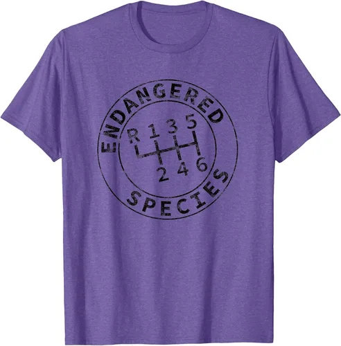 Vista 10 de Endangered Species Stick Shift Manual Transmission Drivers T-Shirt Baby Blue