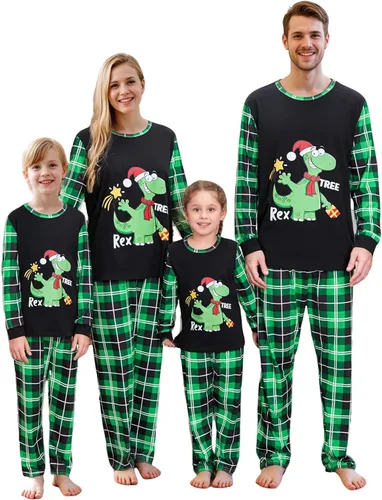 Vista 16 de OAKFashion Conjuntos de Pijamas Familiares de Navidad, Pijamas Familiares a Juego de Navidad Ropa de Dormir Pjs