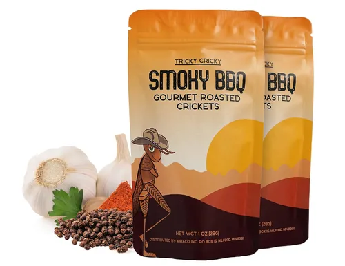 Vista 10 de Tricky Cricky Bocadillos comestibles de grillo saborizados para humanos – Cultivados en Estados Unidos – Aperitivos gourmet únicos y saludables