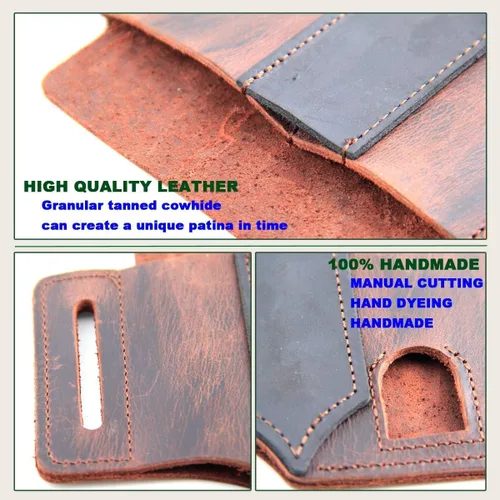Vista 2 de Funda multiherramienta para cinturón organizador de bolsillo EDC de cuero por LIPOUD
