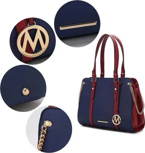 Vista 7 de MKF Collection Mia K - Bolso de mano para mujer, de cuero vegano con asa superior