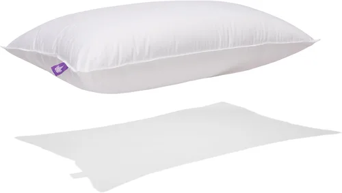 Vista 3 de Canadian Down & Feather Co. - 1 paquete de almohada de plumón de ganso canadiense de soporte medio, tamaño estándar, carcasa de 400 hilos, 100%