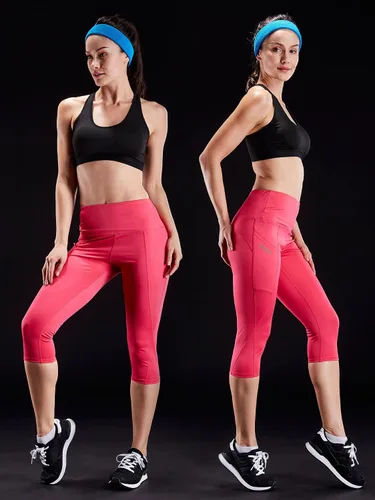 Vista 4 de NELEUS - Leggings capri de yoga para mujer, de cintura alta, con control de abdomen, para correr, con bolsillo