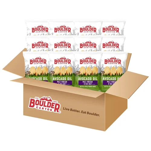 Vista 40 de Boulder Canyon Papas fritas - Hickory BBQ (1.5 oz/Caja de 55)