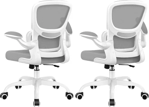 Vista 9 de BESTFAIR Silla de oficina ergonómica, silla de escritorio de malla transpirable cómoda con soporte lumbar, silla de computadora, silla de escritorio