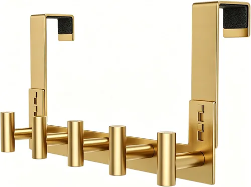 Vista 11 de HUFEEOH Paquete de 1 soporte negro para puerta con 4 ganchos en T