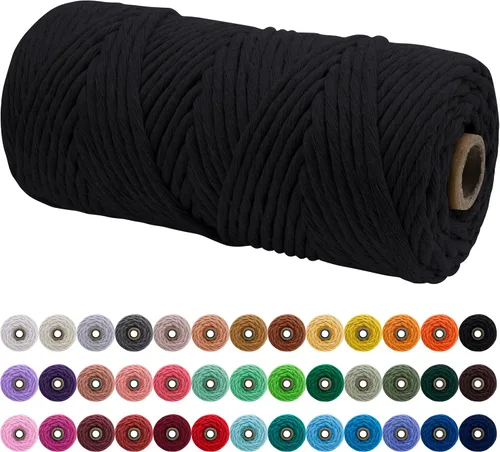 Vista 194 de JeogYong Cordón de macramé de un solo hilo 3 mm x 109 yardas (328 pies) Cuerda de algodón suave Hilo de macramé de 3 mm, suministros de macramé