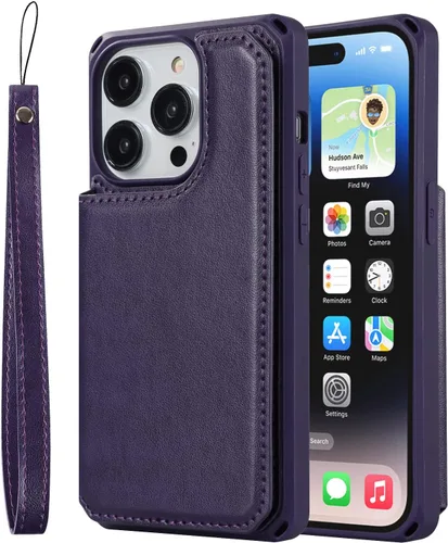 Vista 7 de Cavor Funda para iPhone 14 Pro Max con Tarjetero, Funda Cartera para iPhone 14 Pro Max para Mujeres y Hombres, Soporte de Tarjetas de Crédito