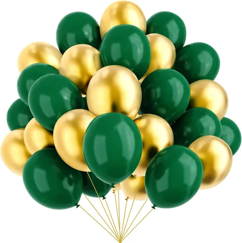 Vista 24 de YMSZ Globos negros y dorados, 67 globos metálicos dorados y negros de 12 pulgadas para cumpleaños, jubilación, graduación, decoración de fiesta