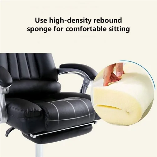 Vista 4 de Silla de oficina ejecutiva moderna blanca con respaldo alto, ergonómica y giratoria, cómoda silla de juegos para computadora para sala de estudio