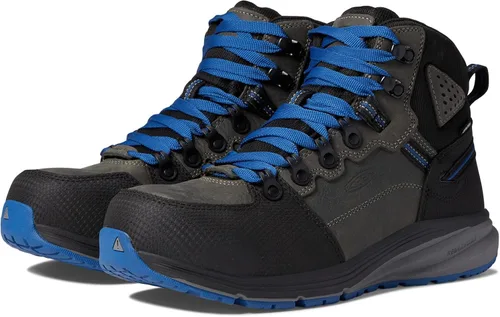 Vista 2 de KEEN Utility Botas de trabajo de almacén Red Hook impermeables para hombre de media altura con punta compuesta Gris acero/cobalto brillante