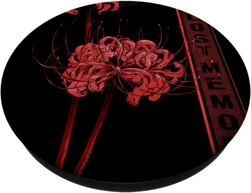 Vista 2 de PopSockets de flores estéticas de animé japonés con diseño de lirio araña suave y grunge