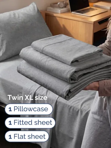 Vista 550 de Extra Deep Twin XL Sheet Set - 3 Piece College Dorm Room - White 01-Blanco