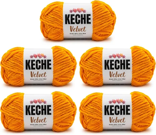Vista 68 de Keche Hilo para ganchillo, hilo de terciopelo, chenilla suave, manta de bebé voluminosa amigurumi Yarn 3.53 oz (132 yardas) - Arona