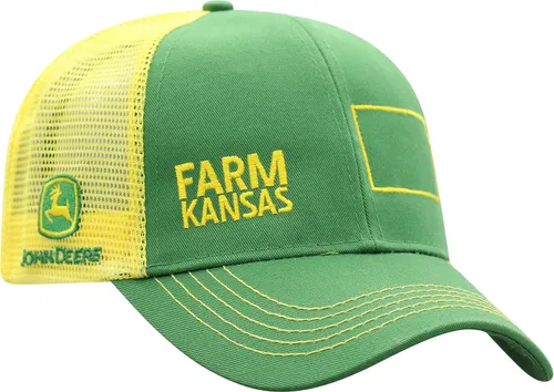 Vista 44 de John Deere Gorra de béisbol con logotipo y malla trasera con contraste, para hombre